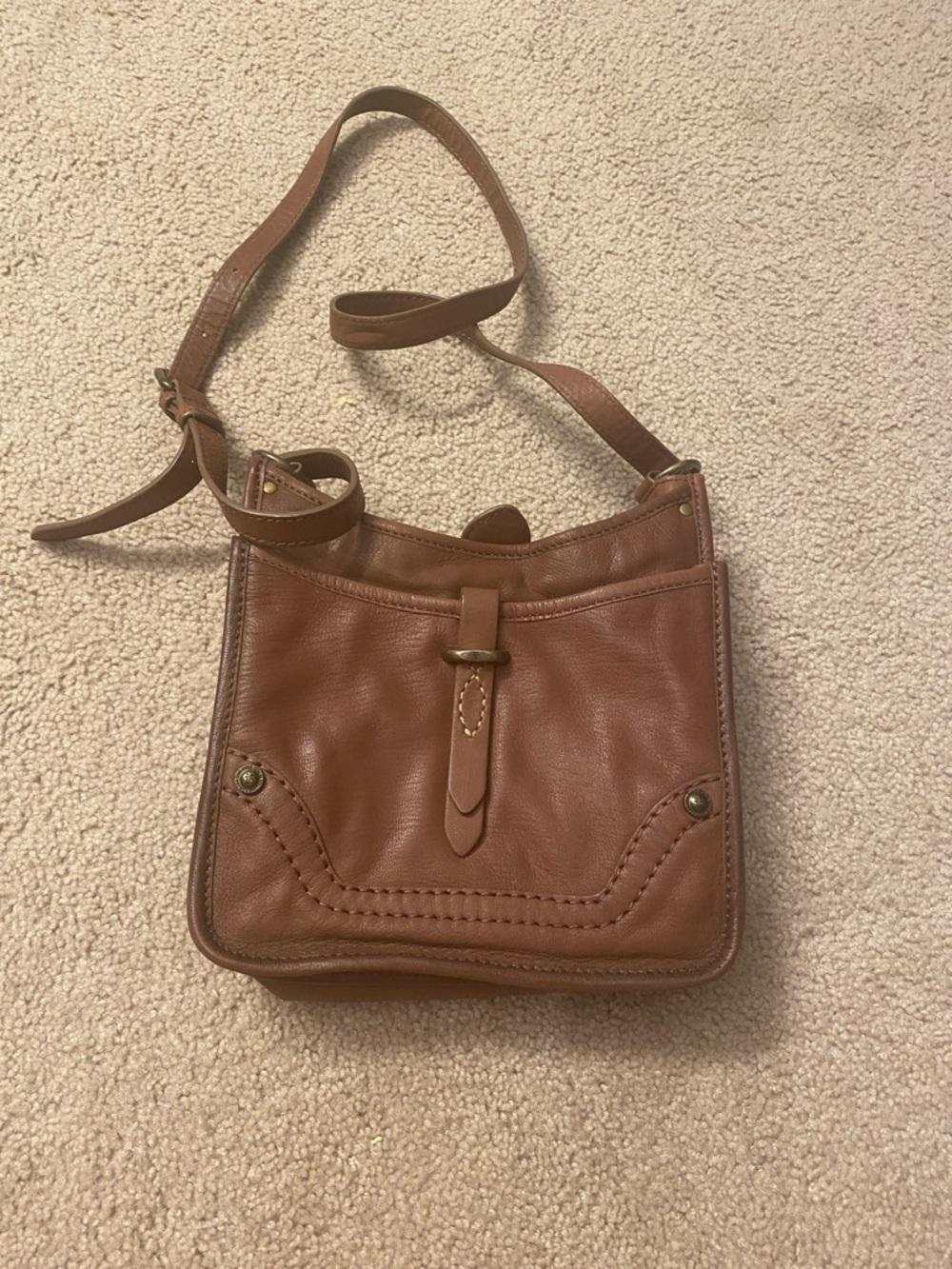 Frye Cognac Leather Crossbody Bag